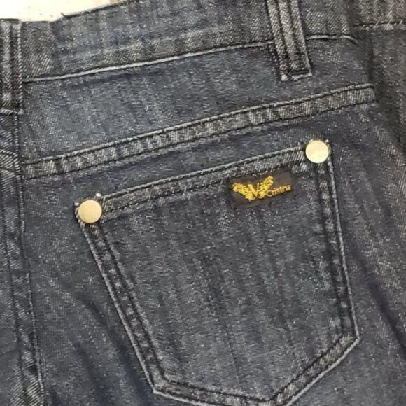 V CRISTINA Jeans Dark Blue Black Wash Mid Rise Boot Cut 4 - Picture 8 of 9